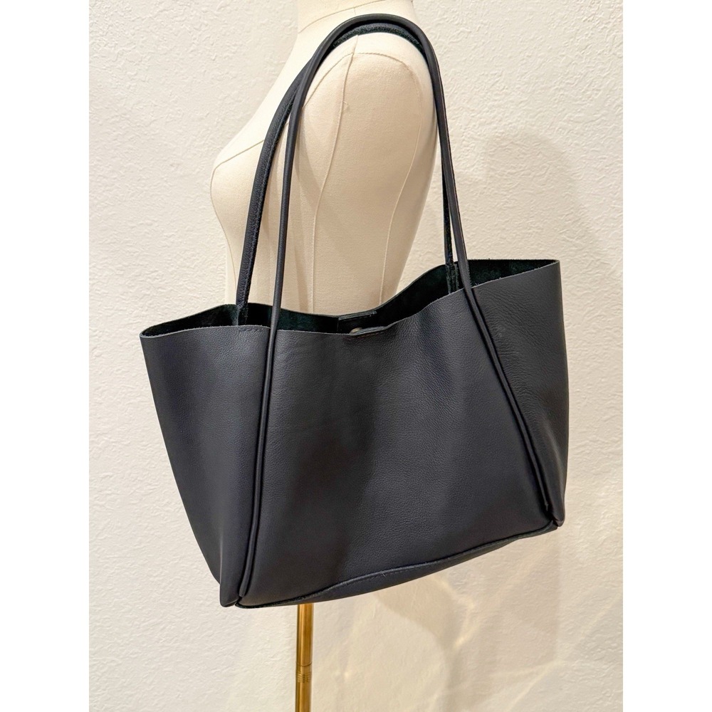 NWOT Portland Leather Verona Tote Night Owl Blue Full Grain Large Shoulder Bag - Picture 3 of 10